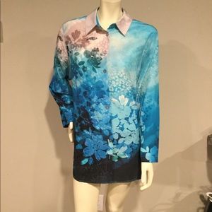 Soft Surroundings Silk Button Down 1X